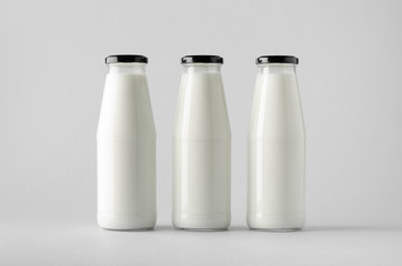 Milk Bottle Mock-Up - Three Bottles