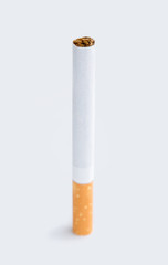 cigarette close up isolated on white background. Drug addiction. Tobacco smoking. cancer. Nicotine. Bad habit.