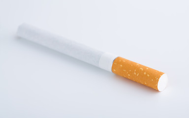 cigarette close up isolated on white background. Drug addiction. Tobacco smoking. cancer. Nicotine. Bad habit.