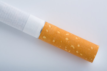 cigarette close up isolated on white background. Drug addiction. Tobacco smoking. cancer. Nicotine. Bad habit.