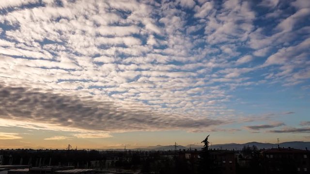 4K Time-lapse Very calm Clouds at Sunrise Parma Italy