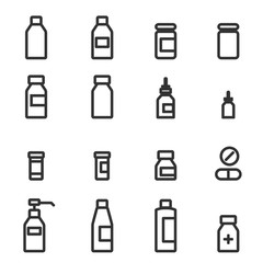 medicine icon bottles vector illustration