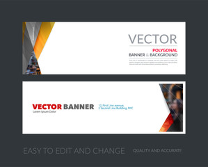 Vector set of modern horizontal website banners with colourful d