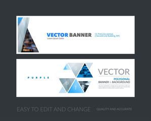 Vector set of modern horizontal website banners with colourful d