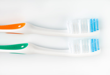 toothbrush isolated on white. Personal hygiene. A healthy mouth. Bathroom amenities. accessories