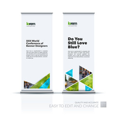 Abstract business vector set of modern roll Up Banner stand desi