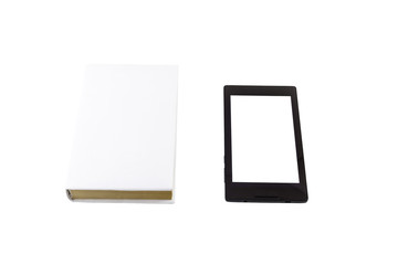 Tablet and book. New versus old concept.