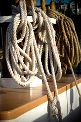 Ropes Piled on Boat Deck