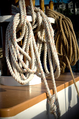 Ropes Piled on Boat Deck © Nikki