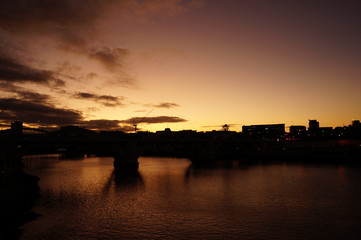 Fototapeta na wymiar Sunset reflections