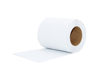 A toilet paper isolated on a white background