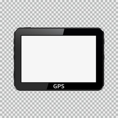 Blank GPS device isolated on transparent background