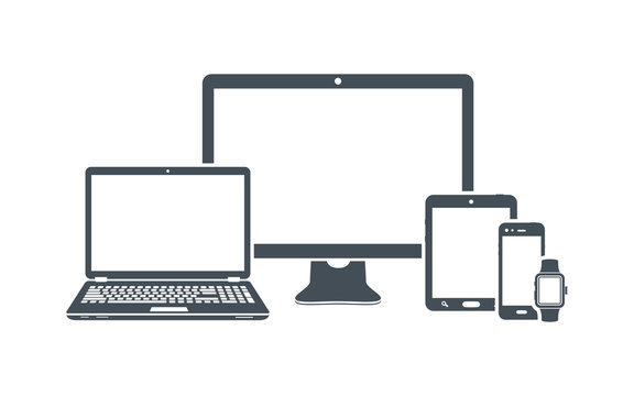 Device icons: desktop computer, laptop, smart phone, tablet and smart watch