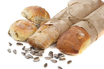 bread and sunflower kernels