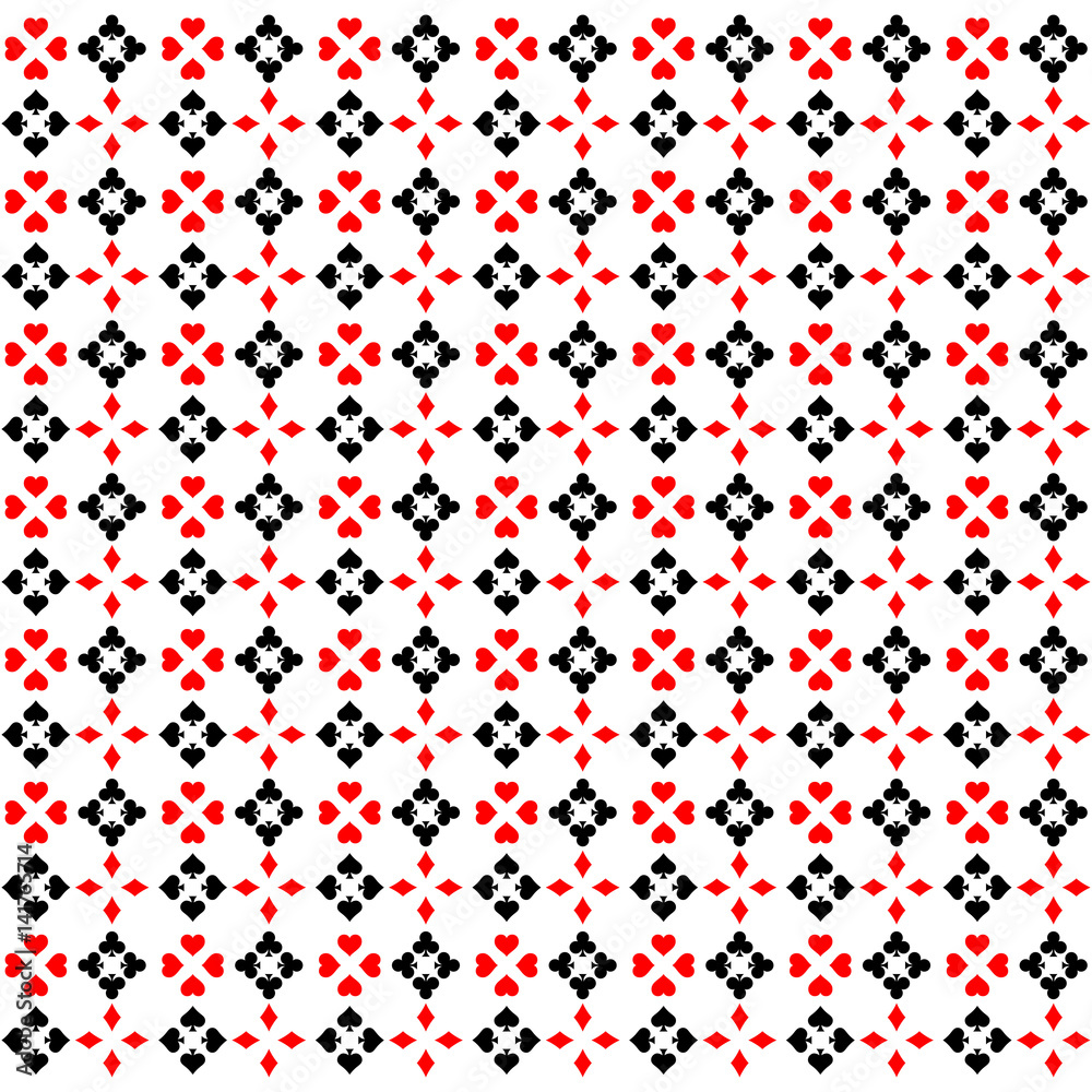 Canvas Prints background for poker and casino. a pattern from the suits of a deck of cards. black and red symbols 