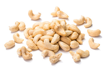 cashew nuts on white