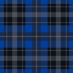 seamless blue, black tartan - white stripes