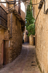 Fototapeta na wymiar Streets and buildings of the town of Sepulveda in the province of Segovia, Spain