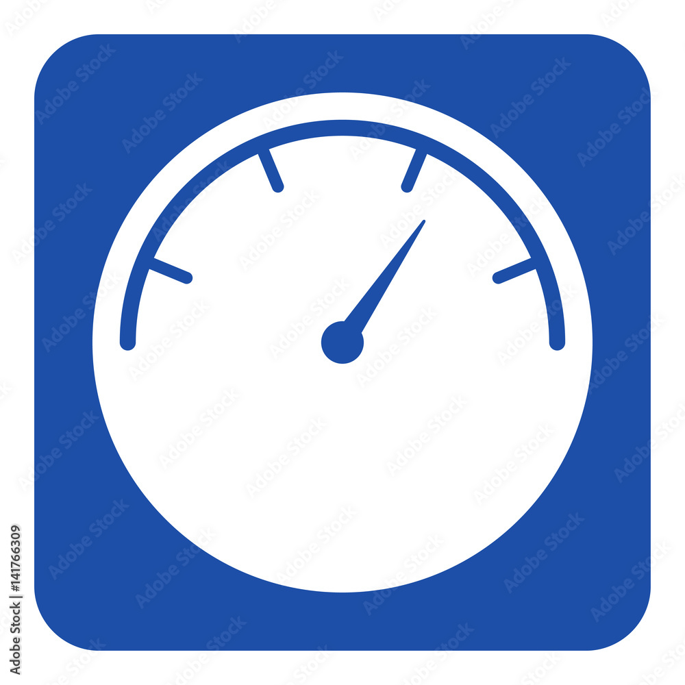 Wall mural blue, white information sign - gauge, dial symbol