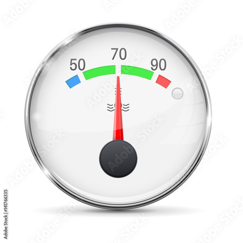 "Car engine temperature gauge. Normal. With metal frame" Stock image