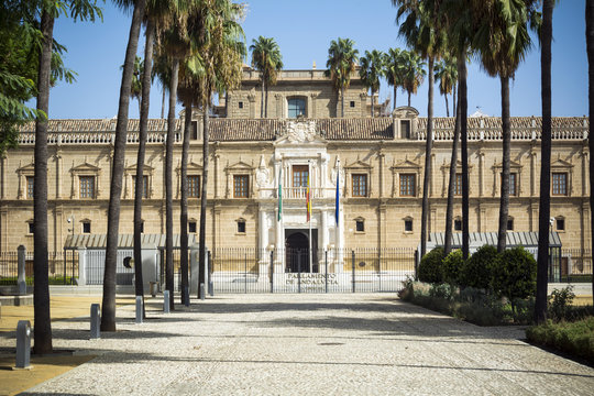 Andalusian Parliament building and grounds in Seville