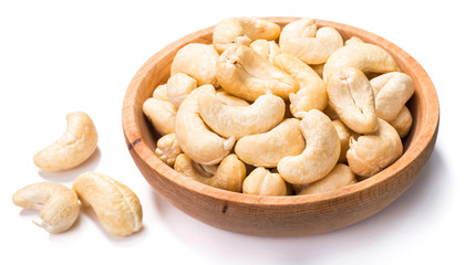 cashew nuts on white