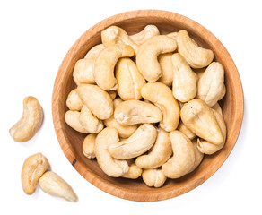 cashew nuts on white