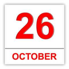 October 26. Day on the calendar.