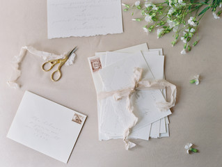 Preparing wedding invitations 