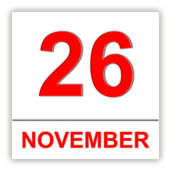 November 26. Day on the calendar.
