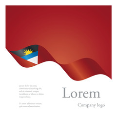 Fototapeta premium New brochure abstract design modular pattern of wavy flag ribbon of Antigua and Barbuda