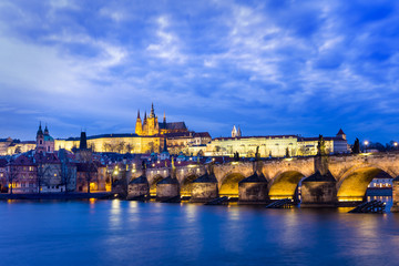 Charles Bridge (Karluv Most) at night, Prague