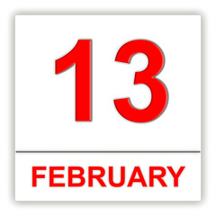 Obraz premium February 13. Day on the calendar.