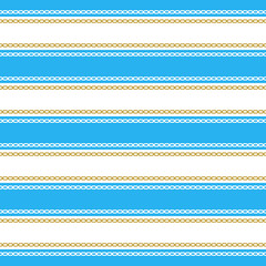 Seamless pattern with stripes and chains. Ongoing backgrounds of marine theme.