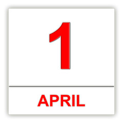 April 1. Day on the calendar.