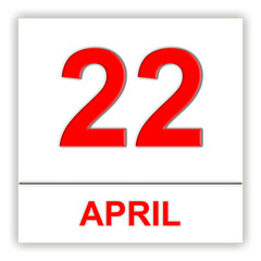 April 22. Day on the calendar.