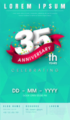 anniversary invitation card or emblem template design