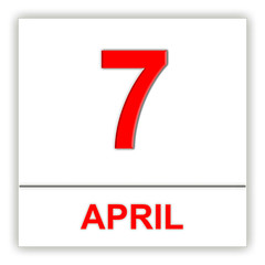 April 7. Day on the calendar.