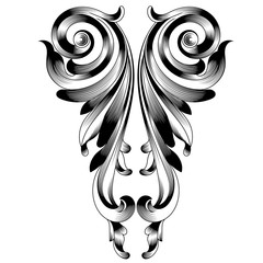 Vintage baroque ornament, corner. Retro pattern antique style acanthus. Decorative design element filigree calligraphy vector. - stock vector