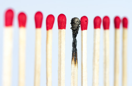 Burnout, in der Mitte