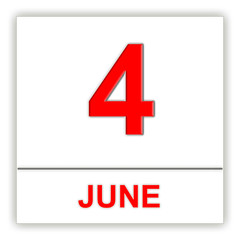 Fototapeta premium June 4. Day on the calendar.