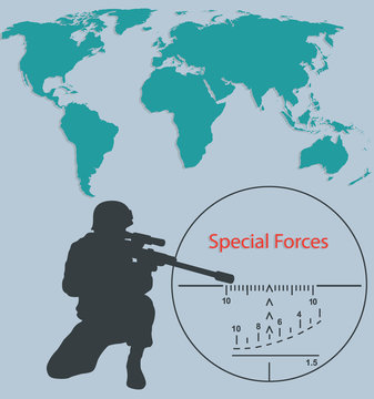 Booklet Special forces, sniper and world map.
