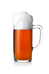 Mug of beer isolated on a white background