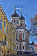 Fototapeta na wymiar Alexander Nevsky Cathedral in the Tallinn Old Town, Estonia
