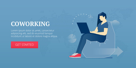 Coworking web banner