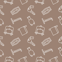 Hotel seamless pattern background vector