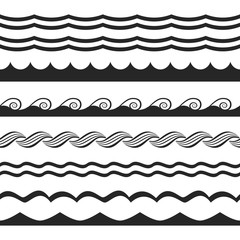 set of seamless lines of waves