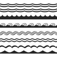 set of seamless lines of waves