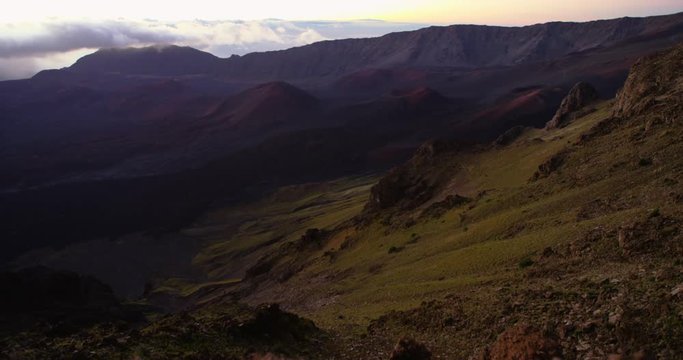 Shot of Steep Volcanic Valley, Haleakala National Park Hawaii