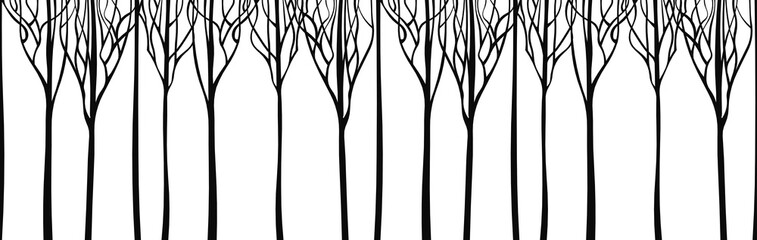 Background stylized trees. Vector illustration.